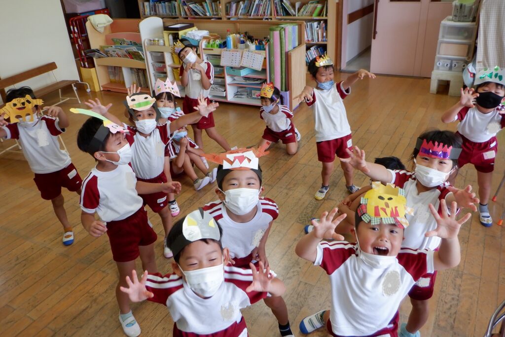 幼稚園で作ったお面